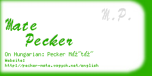 mate pecker business card